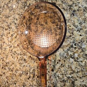 Vision Corningware Amber Glass 10 Inches Waffle Bottom Frying Pan